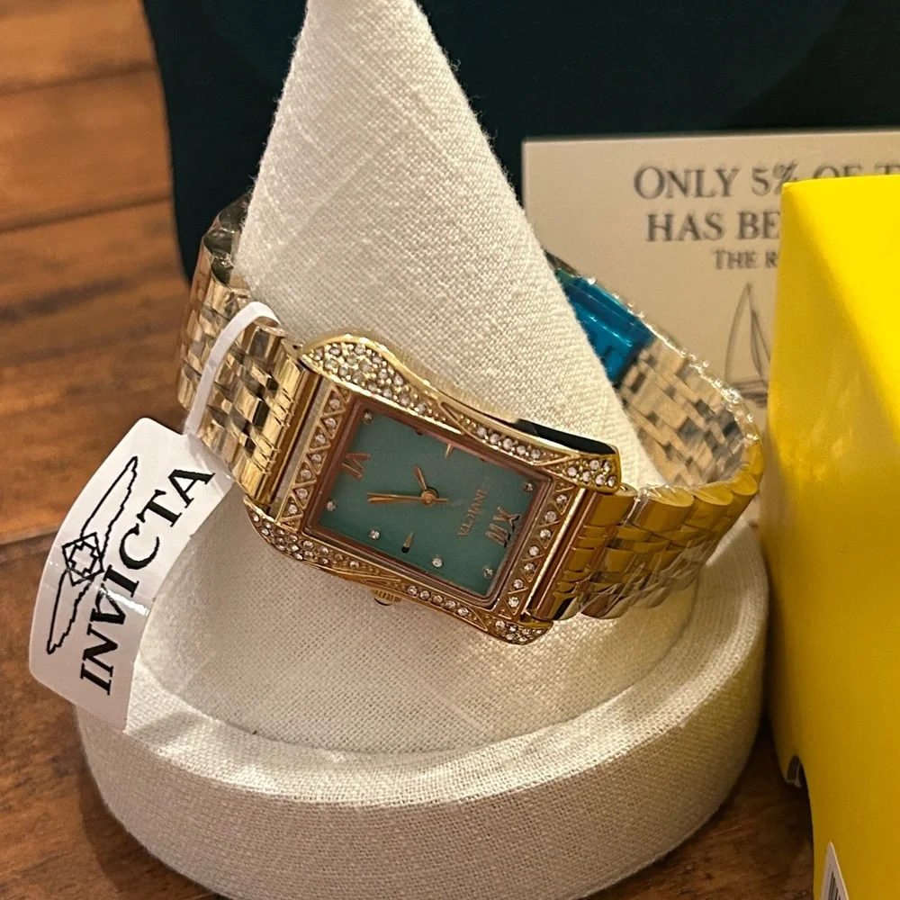 Invicta wildflower Gold Watch with Tiff Blue Dial - Picture 3 of 5